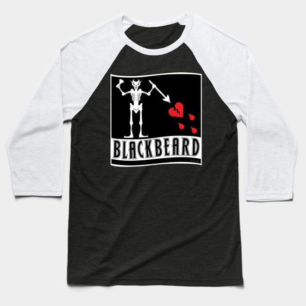 Blackbeard Baseball T-Shirt by PrettyGhoul